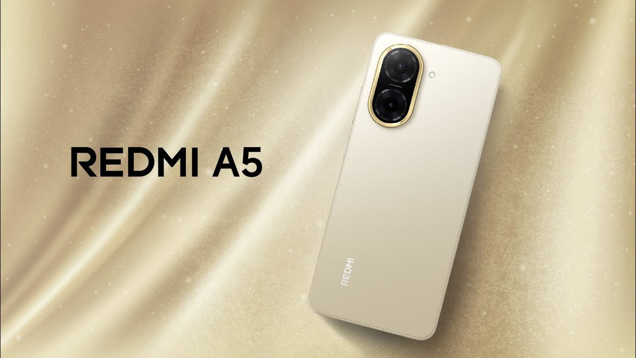 بانر Redmi A5 باللون الذهبي الرملي