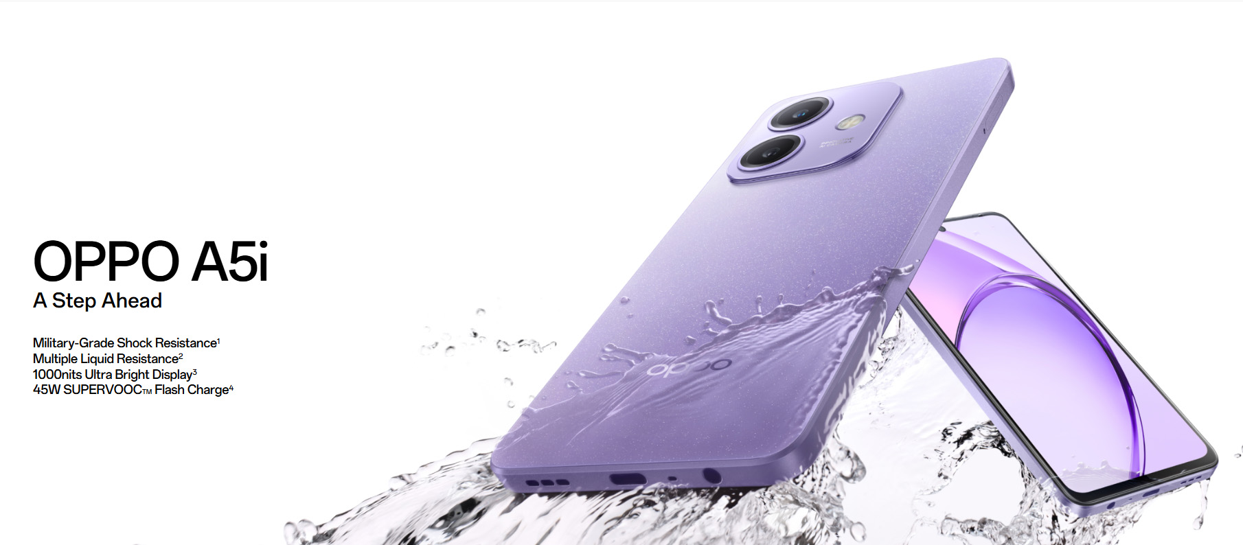 بانر OPPO A5i 4G باللون البنفسجي