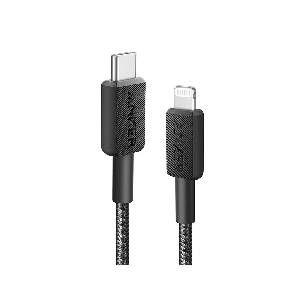 انكر كابل 322 USB-C إلى Lightning (مضفر بطول 6 أقدام) أسود