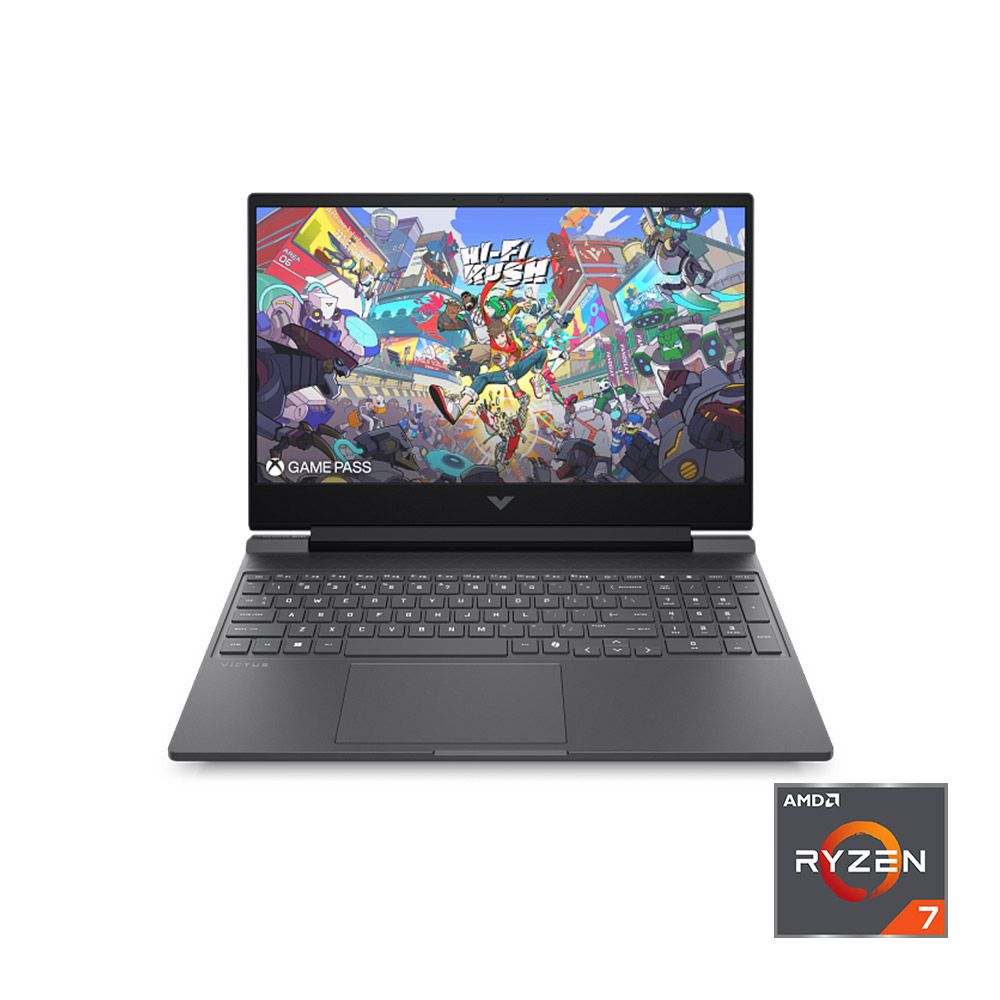 جيمينج لابتوب HP VICTUS 15 fb3015ne  معالج AMD Ryzen 7- 7445HS رامات 16 جيجا هارد 512 جيجا SSD  كارت الشاشة Nvidia Geforce RTX 4050 6GB  شاشة 15. " FHD IPS ويندوز11 سيلفر