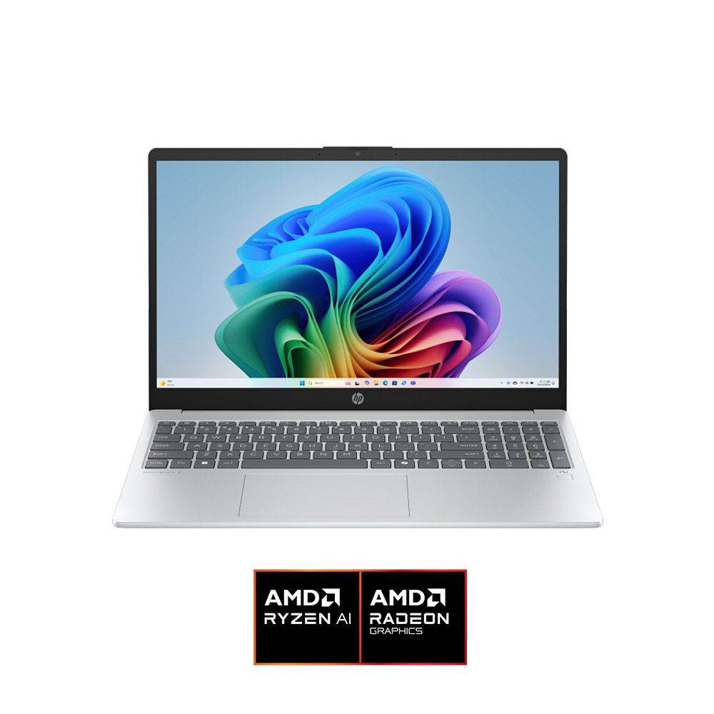 لابتوب HP OmniBook 3 15-fn0001ne معالج AMD Ryzen AI 5 -330 رامات 16 جيجا هارد 512 جيجا SSD كارت شاشة AMD Radeon 820M شاشة  15.6" FHD IPS  ويندوز 11 فضي 