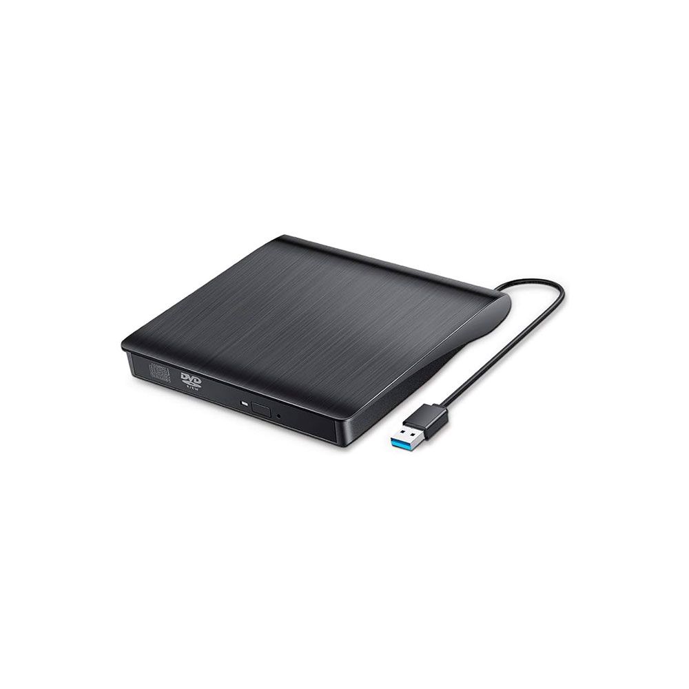 كوجرمحرك أقراص DVD-RW خارجي USB 3نحيف محمول متوافق مع USB-A/USB-C أسود