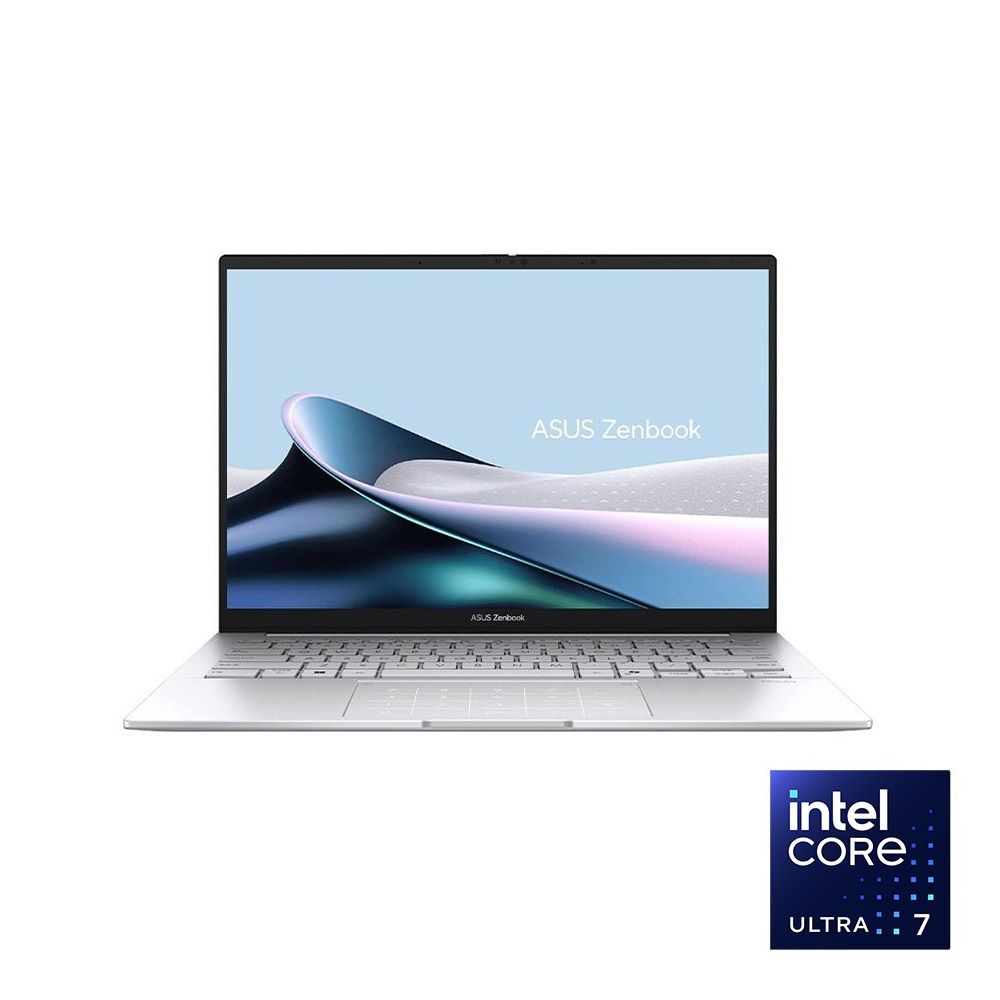 لابتوب اسوس  ZENBOOK 14 OLED UX3405CA-PZ007W  معالج Intel Core Ultra7 255H رامات 16 جيجا هارد 1 تيرSSD  شاشة لمس 14" Intel Arc ويندوز11 فضي