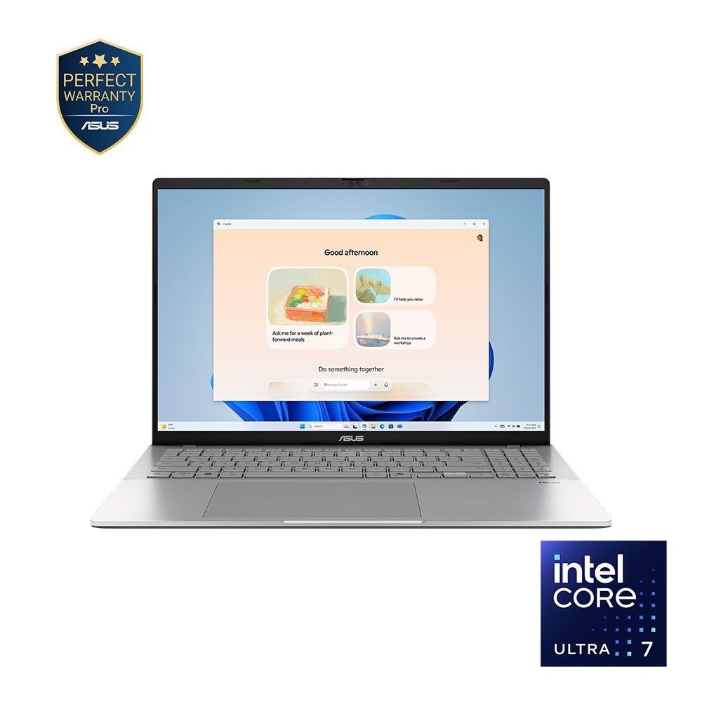لابتوب اسوس Vivobook S16 S3607CA-SH070W معالج Intel Core Ultra 7 255H رامات 16 جيجا هارد 1 تيرا كارت الشاشه Intel Arc شاشة 16"OLED WUXGA ويندوز11 فضي