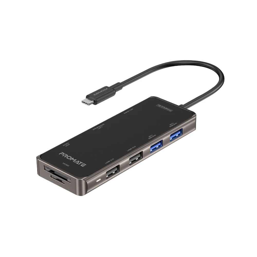 بروميت – موزع USB-C – أجهزة لابتوب ومنفذ USB-C – توصيل طاقة 100 واط – 9 منافذ متعددة مع HDMI 4K وشبكة 1000 ميجابت