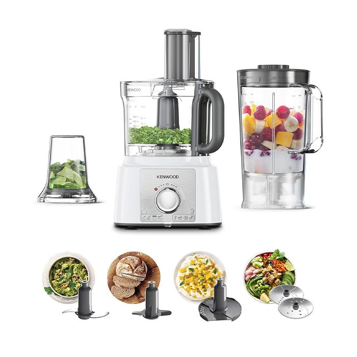 FDP65.400WH محضر الطعام من كينوود، 3 سرعات -7 قطع - 1000 وات، ابيض