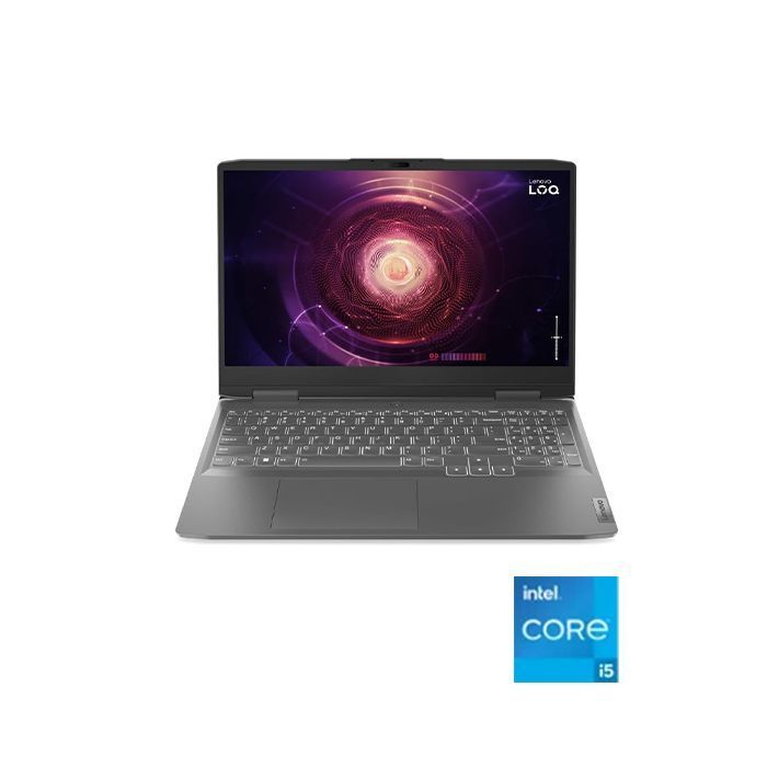 لينوفو LOQ 15IAX9 لاب توب - انتل® كور™ i5-12450HX - رامات 8 جيجا بايت - هارد ديسك 512 جيجا بايت SSD - جرافيك NVIDIA® GeForce RTX™ 3050 6GB - شاشه 15.6" FHD - رمادي - ضمان سنتين