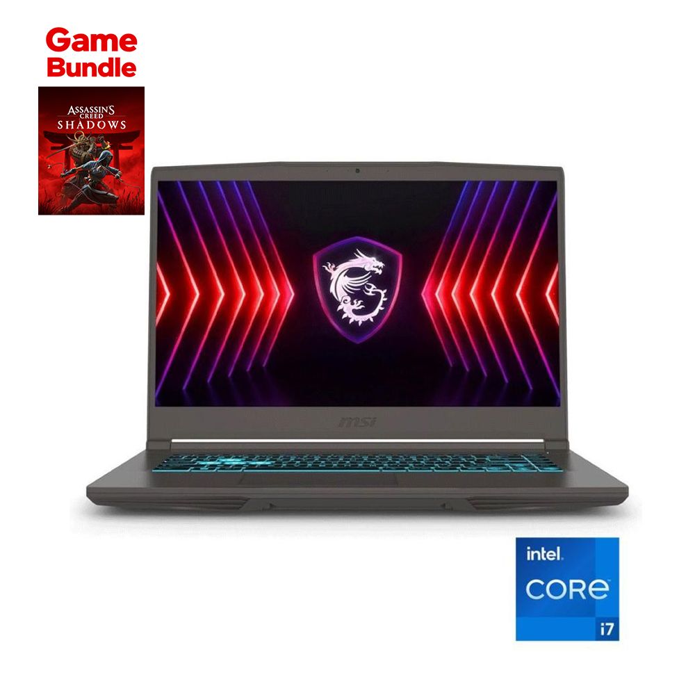 لابتوب جيمنج ام اس اي Thin 15 B13UC انتل كور i7 13620H رام 16GB هارد 512GB SSD كرت شاشة NVIDIA GeForce RTX 3050 4GB شاشة 15.6 بوصة FHD دوس رمادي
