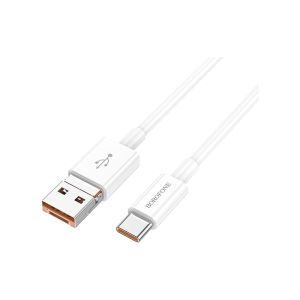 بوروفون BX102 وِنر - كابل بيانات وشحن 2 في 1 USB Type-C إلى Type-C - أبيض