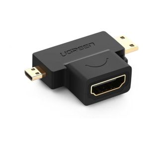 UGREEN HD129 (20144) Micro HDMI + Mini HDMI Male to HDMI Female Adapter