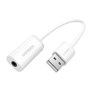  كابل صوت Ugreen 30712 USB-A لـ 3.5mm 50cm White ابيض