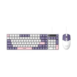 طقم  ماوس ولوحة مفاتيح مكتبية سلكي Founder KM650 USB-A Arabic Layout متعدد الألوان