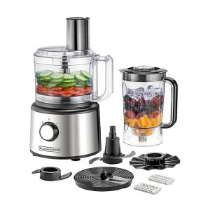  محضر الطعام بلاك اند ديكر 2 لتر 750 واط فضي  - FX760SB-B5