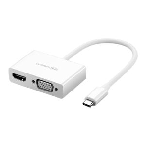 محول UGREEN من USB-C إلى HDMI وVGA ابيض 30843