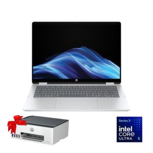 لابتوب HP OmniBook 5 Flip 14-km0007ne معالج Intel Core Ultra 5 322 الرامات 16 جيجا LPDDR5X الهارد SSD 512 جيجا PCIe Gen4 معالج رسومات Intel شاشة تاتش 14 بوصة WUXGA IPS ويندوز 11 فضي  + HP Smart Tank 581 All-in-One Free