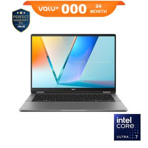 لابتوب أسوس Vivobook S14 TP3407SA-QL039W Flip معالج Intel Core Ultra 7 ‏256V‏ رامات 16 جيجا ‏512 جيجا ‏SSD‏  كارت الشاشة Intel Arc ‏ شاشة 14.0‏