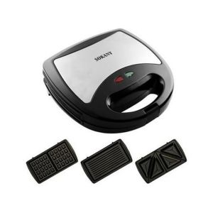 سوكاني  صانع ساندوتشات 3 في 1، بقوة 750 وات -KJ-302- أسود.