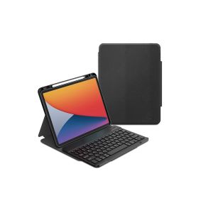 واي وو - جراب لوحة مفاتيح حماية - لآيباد 10.9 / 11 - إنجليزي-عربي - أسود