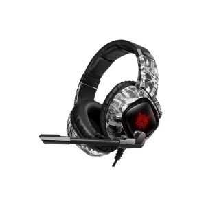 سماعة ألعاب ONIKUMA K19 مزودة بميكروفون وإضاءة LED - رمادي مموه