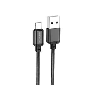 بوروفون كابل شحن وبيانات - شارب - لايتنينج - اسود - BX87