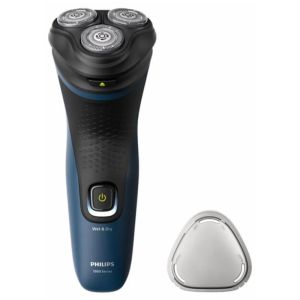 ماكينة حلاقة Philips 1000 Series قابلة لإعادة الشحن للاستخدام الجاف والرطب  أزرق × أسود – S1151/00