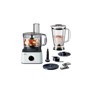 محضر طعام 8 في 1 براون، 8 وظائف، 2.1 لتر، 750 وات، ابيض & اسود - FP0145WH