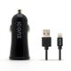 ICONZ Single USB 2.4A Car Charger MFI Lightning Cable 1m ICCM124K