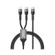 Recci RTC-T16 Cable 2-in-1 USB-C & Lightning - 1.2M - Black
