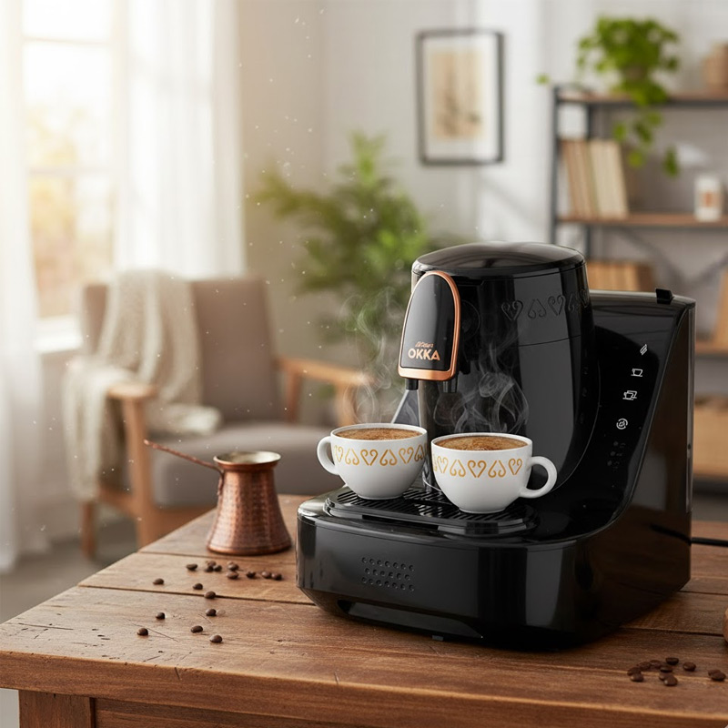 Arzum OKKA OK0040-26 Black & Copper Touch Coffee Machine - Lifestyle